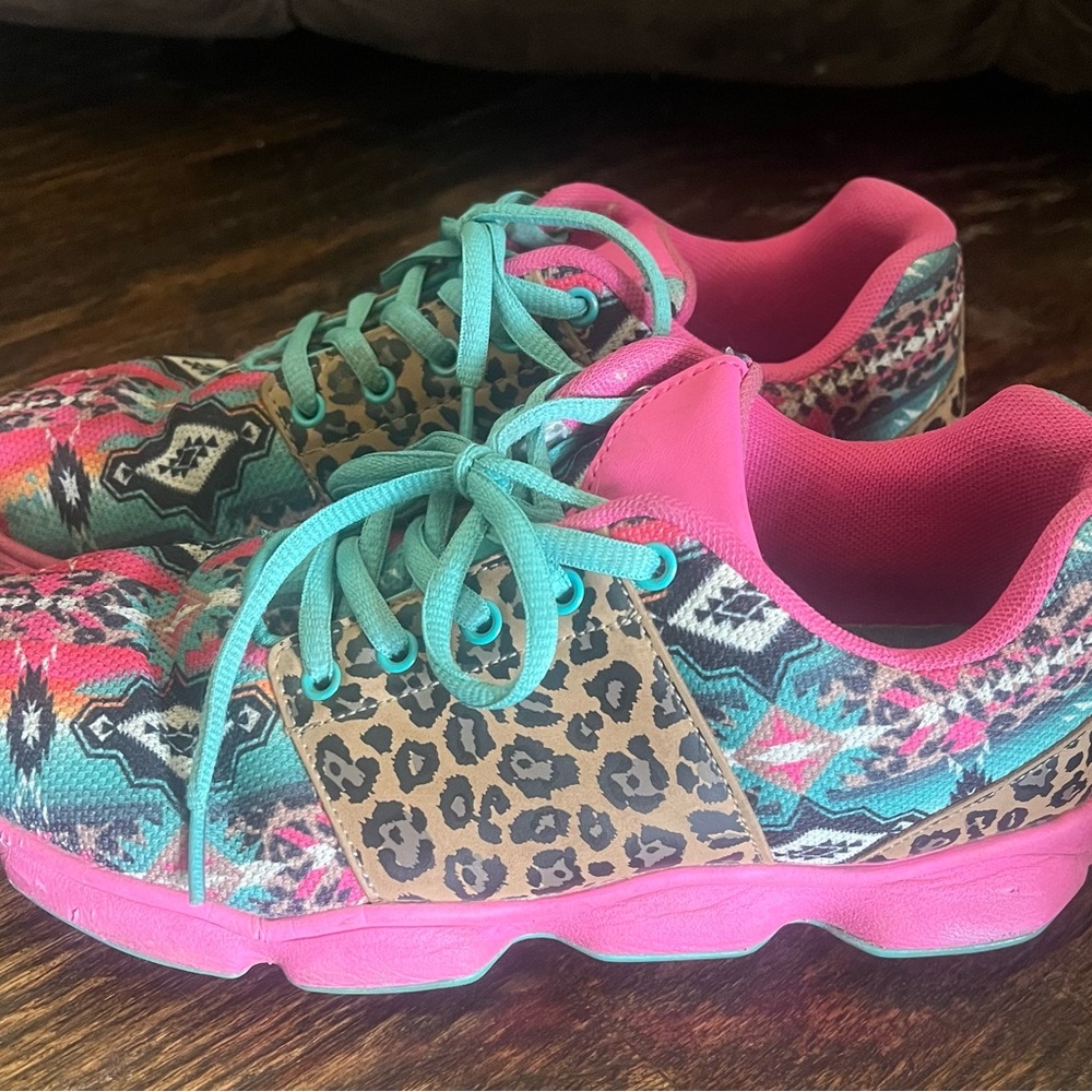 Colorful Sneakers with Leopard Print